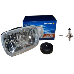 Reflektor lampa Fiat 126p H4  + żarówka Wesem RE.03008