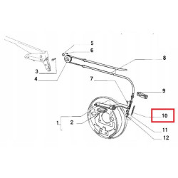 Linka hamulca ręcznego + sprężyna sprężynka  Fiat 126p