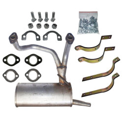 Tłumik Fiat 126p Elegant EL + obejmy 4 szt + uszczelki + śruby