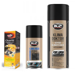Czyszczenie klimatyzacji K2 Klima Fresh + K2 Klima Doktor + dezynfekcja