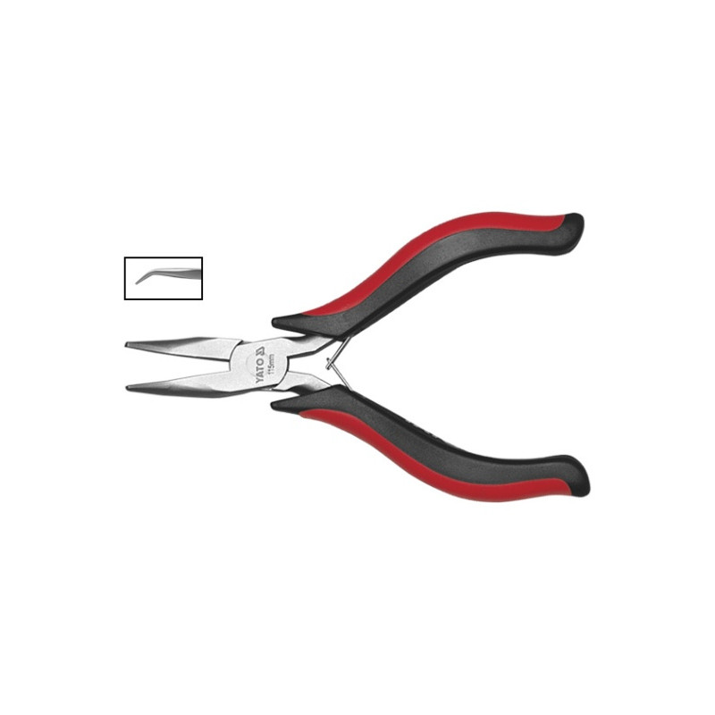 Szczypce wydłużone wygięte, mini 115 mm - Yato