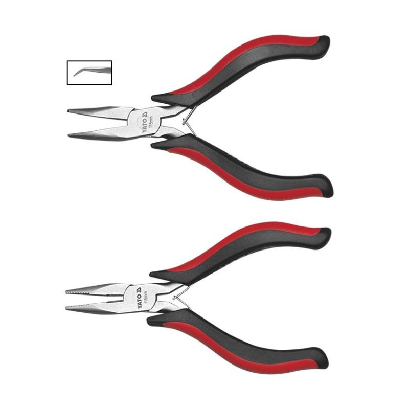 Komplet szczypce wydłużone wygięte proste mini 115 mm YT-2083 YT-2084 Komplet szczypce wydłużone wygięte proste mini 115 mm YT-2083 YT-2084