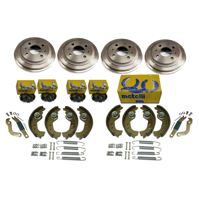 Bębny szczęki hamulcowe cylinderki sprężynki rozpieracz Fiat 126p FL EL Bębny szczęki hamulcowe cylinderki sprężynki rozpieracz Fiat 126p FL EL