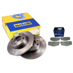Tarcze hamulcowe Metelli + klocki Polonez FSO 125p tyl