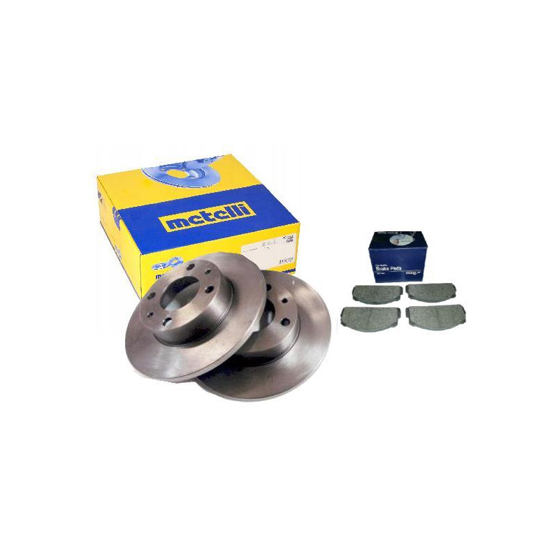 Tarcze hamulcowe Metelli + klocki Polonez FSO 125p tyl Tarcze hamulcowe Metelli + klocki Polonez FSO 125p tyl