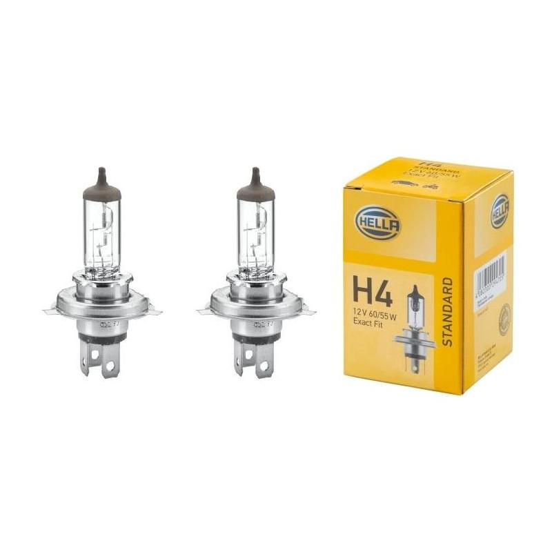 Żarówka Hella H4 60/55W Fiat Punto I Panda II (03-12) 126p 2 sztuki