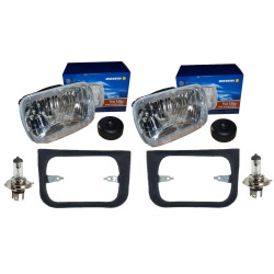 Reflektor lampa przód przednia + żarówka H4 + ramki Fiat 126p Wesem RE.03008
