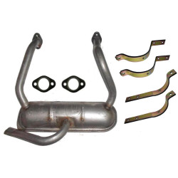 Tłumik Fiat 126P Standard STD aluminiowy + obejmy 4 szt + uszczelki