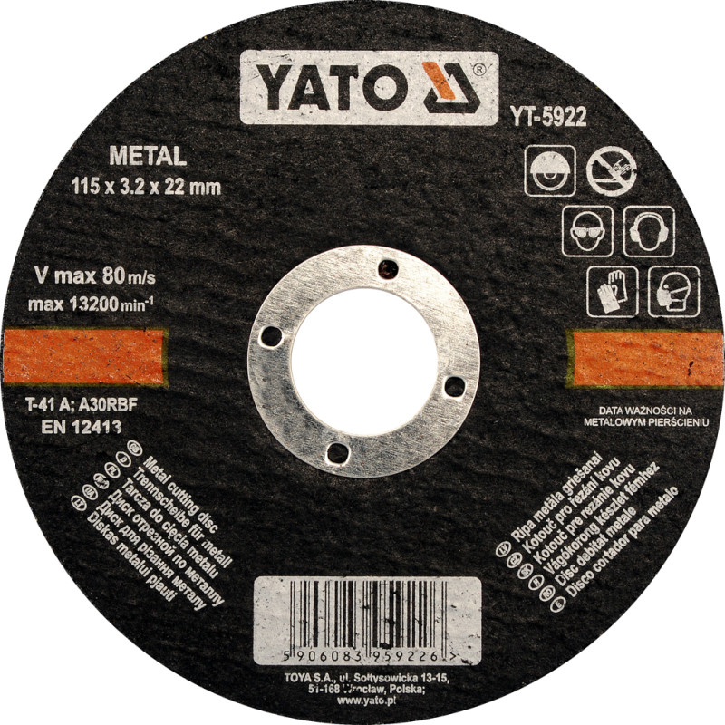 Tarcza do cięcia metalu 125x1,2x22 mm - Yato