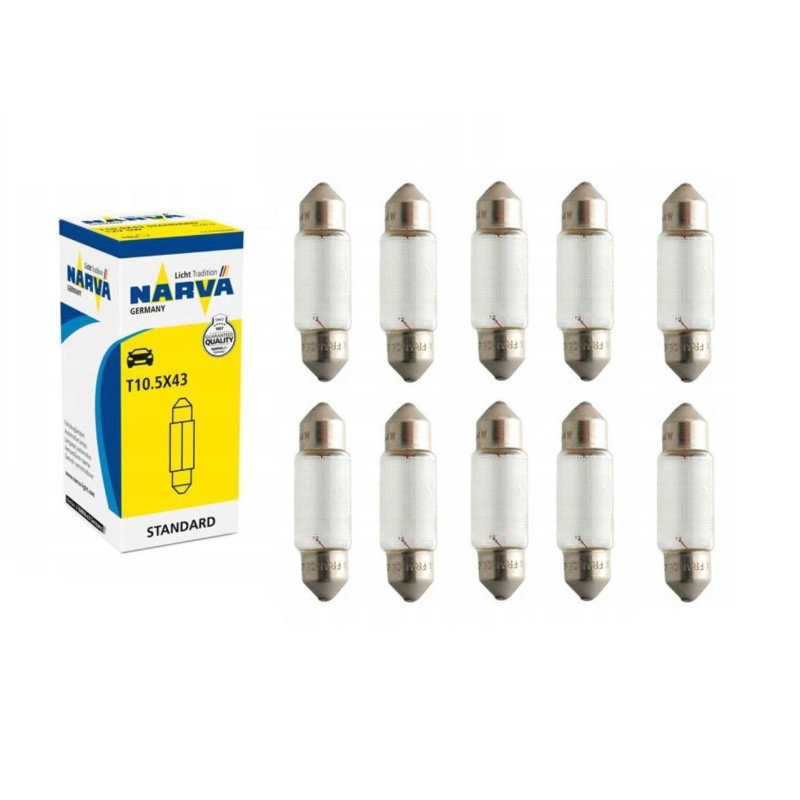 Żarówka żarówki C5W 12V 5W Narva 41mm - 10 sztuk Żarówka żarówki C5W 12V 5W Narva 41mm - 10 sztuk