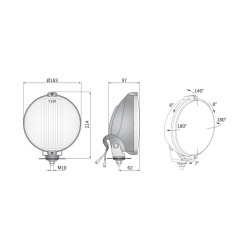 Halogen reflektor drogowy RING LED 24V 183mm Chrom TIR