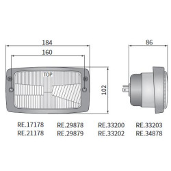 Reflektor lampa z ramka Zetor Ursus Fendt Case Wesem RE.21178