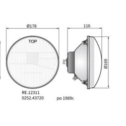 Reflektor lampa Żuk Nysa Star Jelcz H4 RE.12311