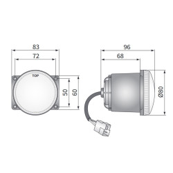 Halogen drogowy Fi80 przewod/AMP Wesem HM4.33705