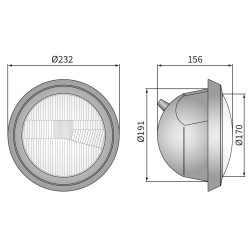 Reflektor przedni H4 obudowa metalowa WESEM 0215.44101