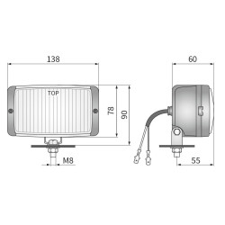 Reflektor halogen dalekosiężny 138x78 osłona H3
