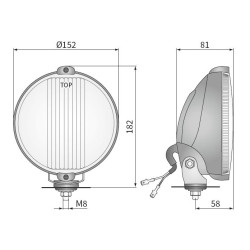 Reflektor halogen dalekosięzny fi152 przewód drogowy