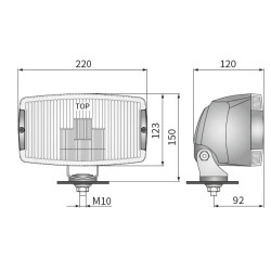 Halogen drogowy dalekosiężny 220x120 ciezarowka terenowe TIR bus