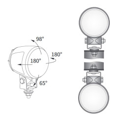 Reflektor halogen dalekosiężny 84mm zlacze AMP  traktor laweta