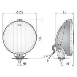 Halogen reflektor drogowy chrom kratka Wesem HO3.17697