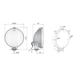 Halogen reflektor drogowy RING LED 24V 183mm TIR