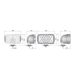 Halogen drogowy 220x123mm CHROM blekitny Wesem HP5.40486