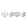 Halogen drogowy 220x123mm CHROM blekitny Wesem HP5.40486