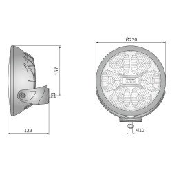 Reflektor drogowy LED FERVOR 220mm chromowana ramka WESEM