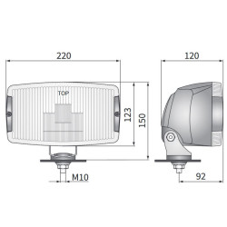 Reflektor halogen przeciwmglowy 220x123mm CHROM