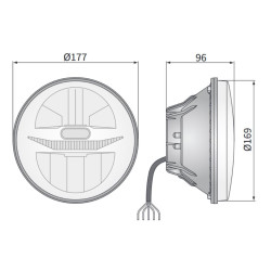Reflektor lampa przód LED Jeep Wrangler TJ 97-06 CJ7 76-86 JK 07-.. 14DNI