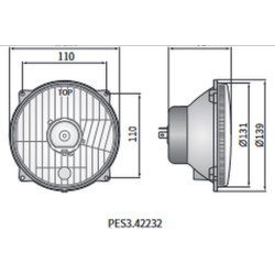 Reflektor lampa H4/R2 fi139 Deutz- Fahr Agroxtra Agroprima  Agroxtra