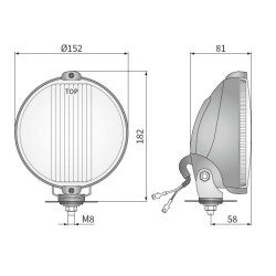 Halogen drogowy okragly + kratka Fi 152 WESEM