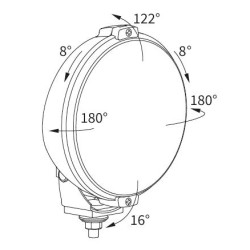 Halogen drogowy okragly + kratka Fi 152 WESEM
