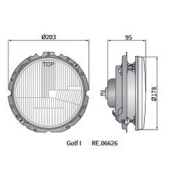 Reflektor przedni VW Golf I Wesem 035-RE.06626