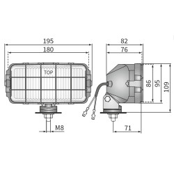 Halogen przeciwmgielny Wesem 180x86mm kratka 12V 24V