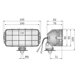 Halogen drogowy 180x86mm kratka Wesem HP2.10245
