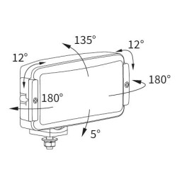 Halogen drogowy 180x86mm kratka Wesem HP2.10245