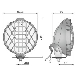 Halogen reflektor drogowy dalekosiężny okragly 183mm niebieski chrom