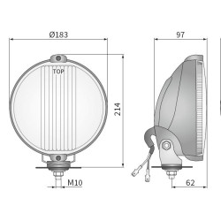 Halogen reflektor drogowy dalekosiężny okragly 183mm niebieski chrom