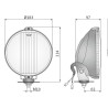 Halogen reflektor drogowy dalekosiężny okragly 183mm niebieski chrom