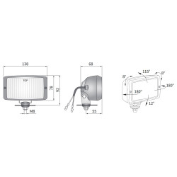 Reflektor halogen dalekosiężny 138x78mm komplet 2 sztuk