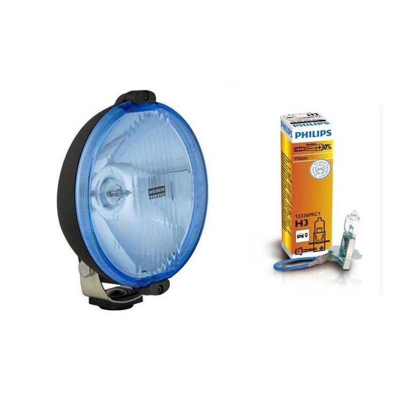 Halogen reflektor drogowy dalekosiężny okragly Fi 152 niebieski + H3 Halogen reflektor drogowy dalekosiężny okragly Fi 152 niebieski + H3