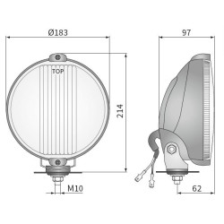 Halogen drogowy okragly przedni CHROM Wesem HO2.15260