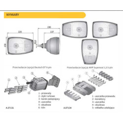 Reflektor lampa przedni prawy zlacze koparka ladowarka JCB Agri