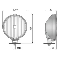 Reflektor halogen przeciwmgielny 190mm chrom TIR ciezarowka BUS