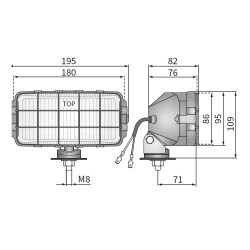 Reflektor halogen dalekosięzny 180x86mm H3