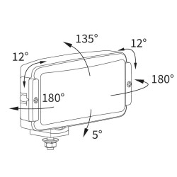 Reflektor halogen dalekosięzny 180x86mm H3