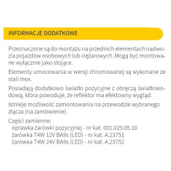 Halogen reflektor drogowy Chrom RING LED x2 WESEM