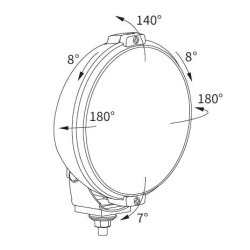 Halogen reflektor drogowy RING LED 12V 183mm niebieski