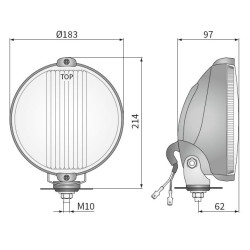 Halogen reflektor drogowy RING LED 12V 183mm niebieski